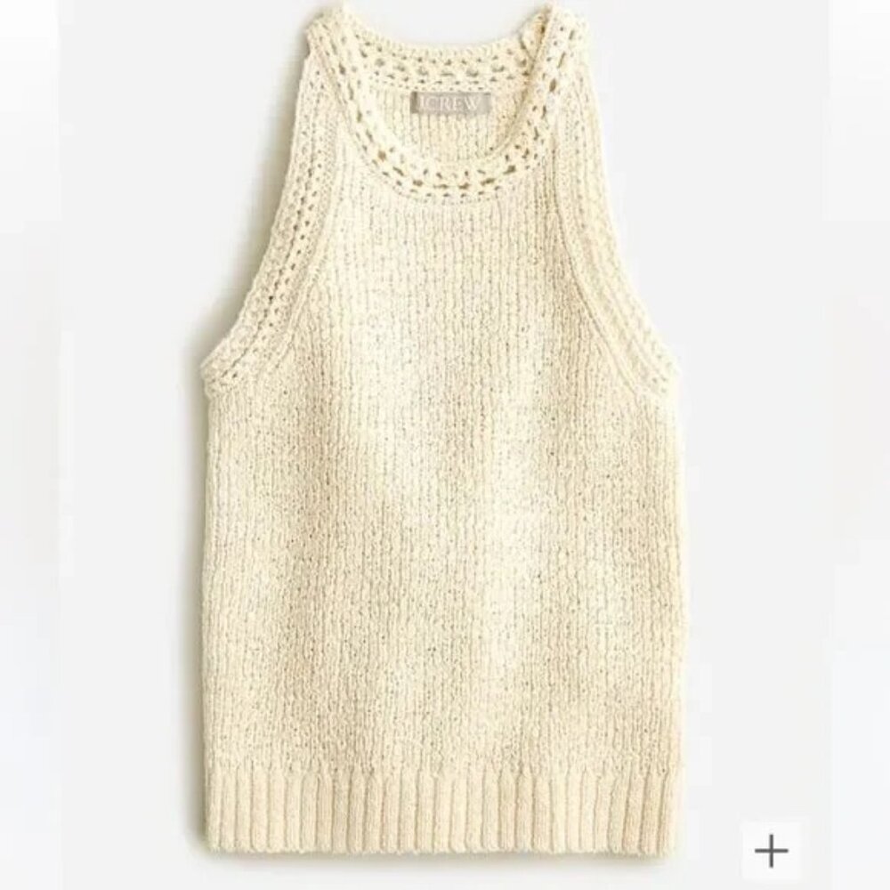 J. Crew high-neck textured pointelle sweater-tank